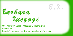 barbara kuczogi business card